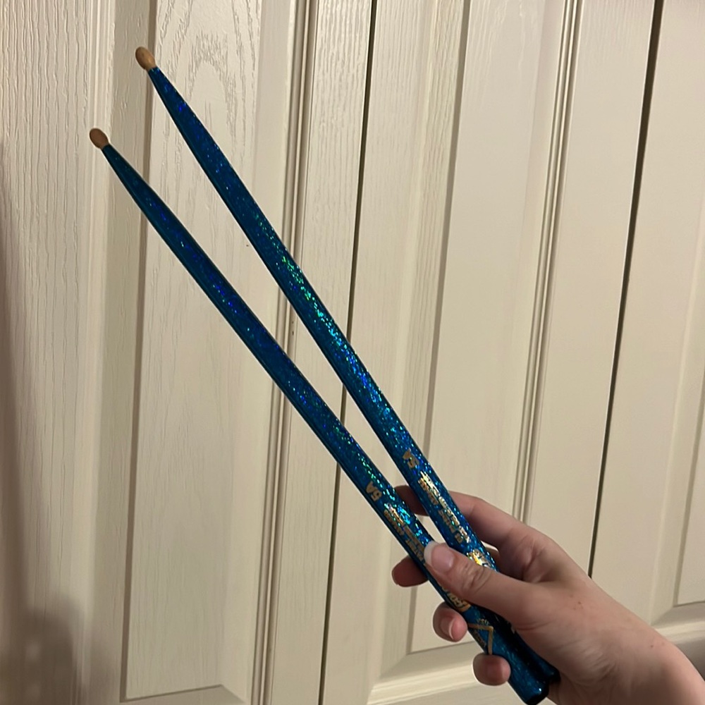 NWOT Drumsticks Sparkly Blue Glitter